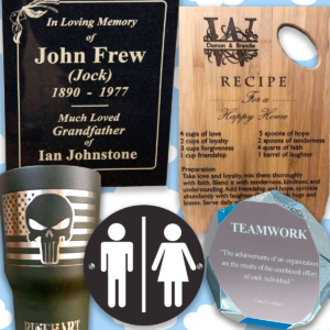 Link for laser engraving and signs