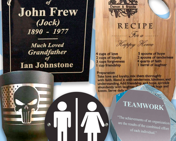 Link for laser engraving and signs